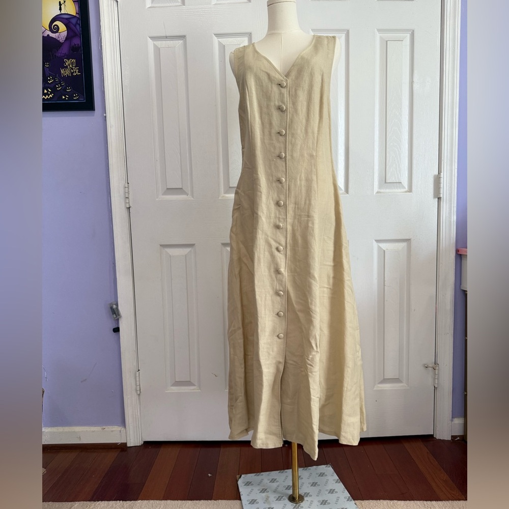 Express Elegant Cream Button-Down Maxi Dress